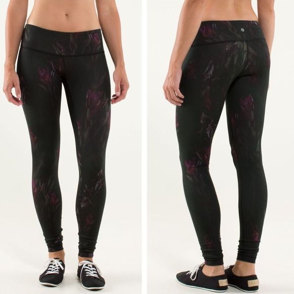 Lululemon Wunder Under Pant Leggings Midnight Iris Multi / Black Size 8 - Picture 1 of 7